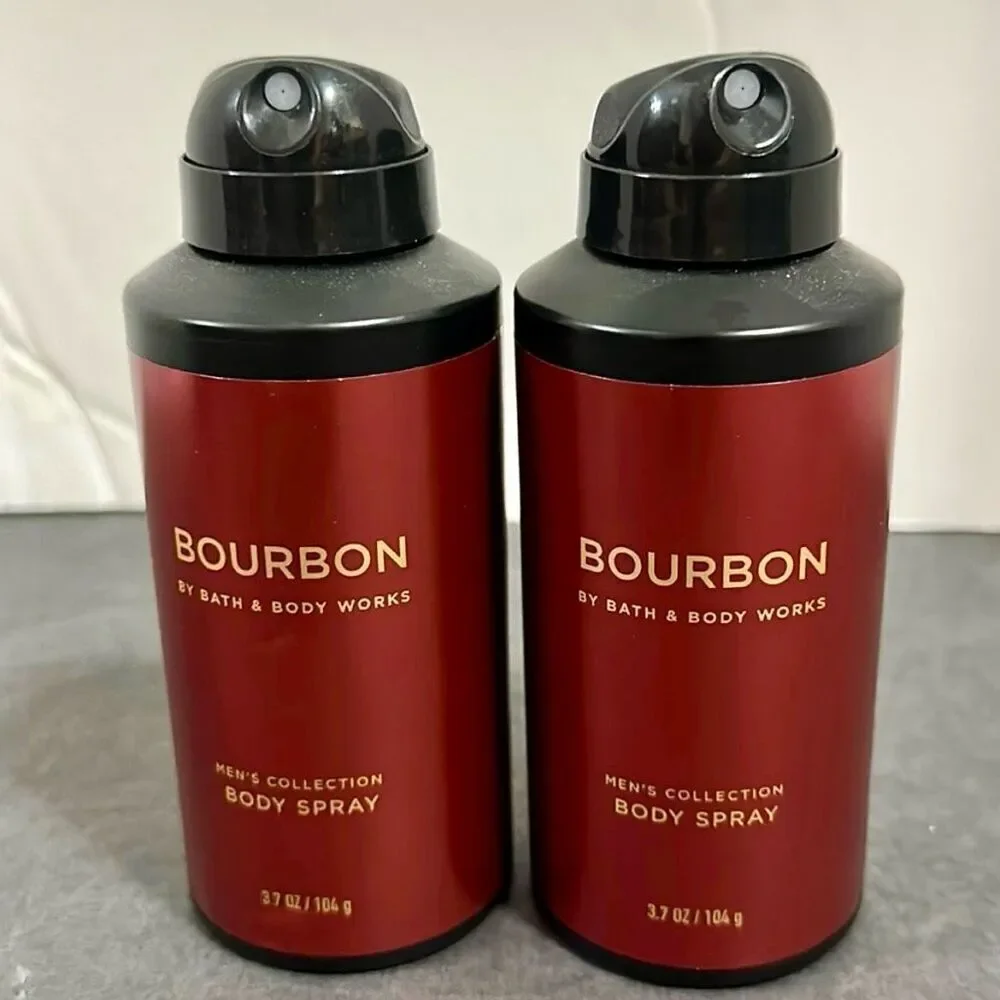 Bath & Body Works Lot of 2 Bourbon Men’s Collection Body Spray Pepper Amber Oak
